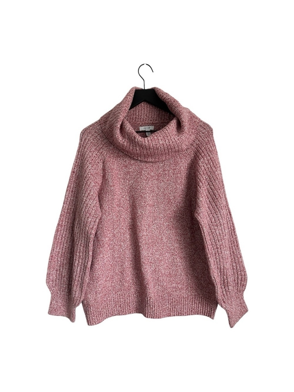 Nine West Heathered Pink Cowl Neck Thick Sweater